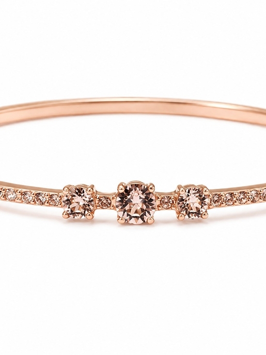 Givenchy Jewelry - Givenchy Crystal Bangle Bracelet Rose Gold Tone Designer Rhinestone Cuff